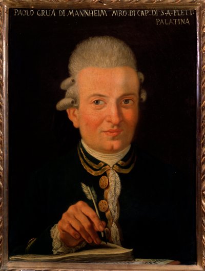 イタリアの作曲家パオロ・グルア（1754-1833）の肖像 無名の絵画。18世紀ボローニャ、Civico museo Museo Museo Bibliografico 作： Unknown artist