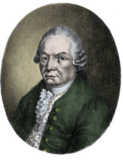ドイツの作曲家カール・フィリップ・エマニュエル・バッハ（1714-1788）の肖像。 作： Unknown artist