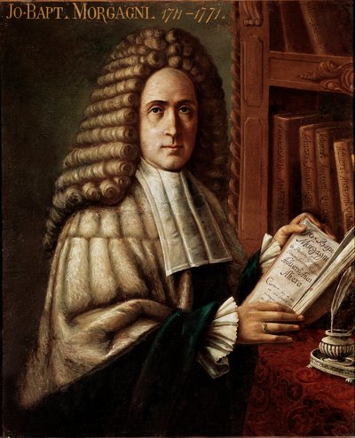 医師・解剖学者の肖像 (Giovanni Battista) (ジョバン・バティスタ) Giambattista Morgagni (1683-1771) (洗礼者ヨハネ) 病理解剖学の創始者 18世紀の無名の絵画 イタリア・パドヴァ、大学 作： Unknown artist