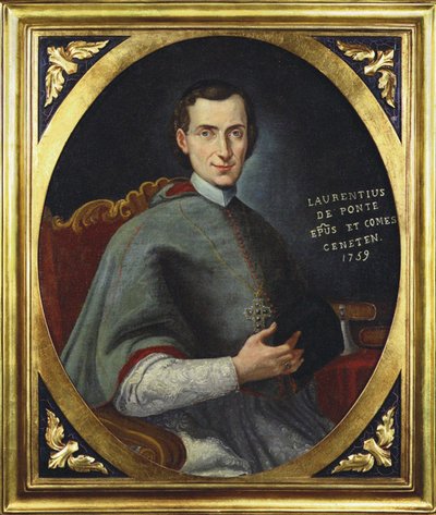 オペラのリブレット兼詩人ロレンツォ・ダ・ポンテ（1749-1838）の司教としての肖像 - Anonymous.油彩・キャンバス 作： Unknown artist