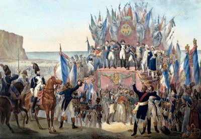 ナポレオン・ボナパルトによるブーローニュのテルリンチュム渓谷でのレジオンドヌールの授与（1804年8月16日） エングレーヴィング - Paris, musee de l