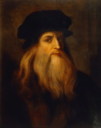 レオナルド・ダ・ヴィンチ（1452-1519）の自画像と推定される無名のアーティスト 作： Unknown artist