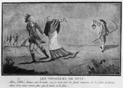 特権。夜逃げするアッベと貴族 - 1790年、カルナヴァレ美術館。 作： Unknown artist
