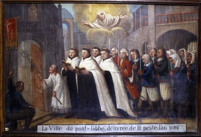 1632 年に疫病から解放されたポン ラベの町を記念する行列 - サンタンヌ ドーレの元奉納者 作： Unknown artist