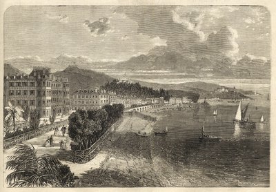 1866年のニースのプロムナード・デ・ザングレ - 彫刻作品 作： Unknown artist