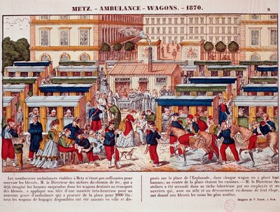 プロイセン戦争。救急車として使われた鉄道車両（フランス・メッツ 作： Unknown artist