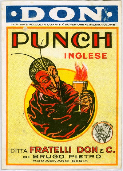 悪魔が描かれたPunch ingleseのアルコール広告(Chromolithography) 作： Unknown artist