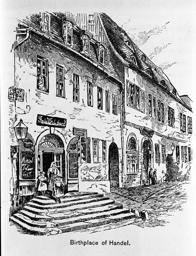 ジョージ・フリードリッヒ・ヘンデルが生まれた家の表現（Georg Friedrich Handel 作： Unknown artist