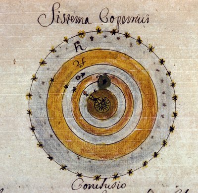 ニコラス・コペルニクス（Nicolaus Copernicus）のシステムの表現 作： Unknown artist