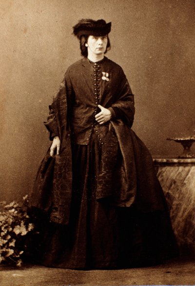 リソルジメント。「イギリスの作家ジェシー・ホワイト・マリオ（1832-1906）の肖像。ジュゼッペ・ガリバルディの作戦に参加した看護師で、イタリアの愛国者アルベルト・マリオの妻。プライベートコレクション 作： Unknown artist