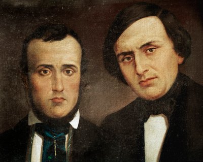 リソルジメント：アッティリオ・バンディエラ（1810-1844）とエミリオ・バンディエラ（1819-1844）兄弟の肖像。匿名の絵画。19世紀 ローマ、イスティトゥート・ストーリア・リソルジメント 作： Unknown artist