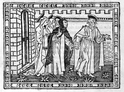 手に導かれた聖ペテロ Savonarola (Jerome Savonarola) (1452 - 1498) - "Compendium of Revelatione", incunabule of 23/4/1496にて。 作： Unknown artist