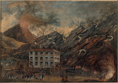 地獄への転落を風刺した寓意画、1701年から1800年の間（油彩・カンヴァス） 作： Unknown artist