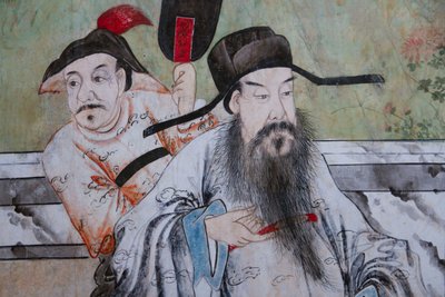 中国の日常風景、中国風壁紙の細部、中国風キャビネット、狩猟住居、フィリッポ・フヴァラ（1678-1736）作、イタリア・ピエモンテ州ストゥーピニージ市 作： Unknown artist