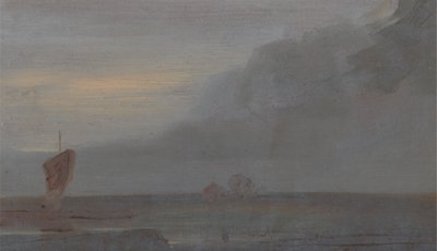 ボートのあるシーピース: 夕方 作： Unknown artist