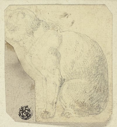 横顔の座った猫 作： Unknown artist