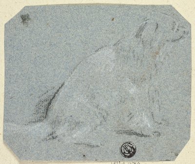 横顔の座った犬 作： Unknown artist