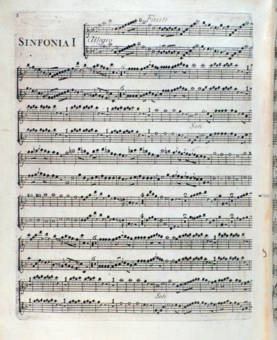 Sei sinfonie a piu strumenti op.5の交響曲第1番のフルートの楽譜です。5 by Francois Joseph Gossec 作： Unknown artist