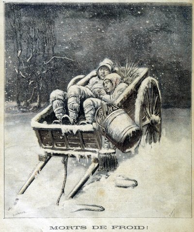 フジェール近辺の小さな煙突 霜で枯れる - "Le Petity Journal" にて 作： Unknown artist