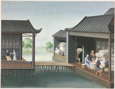 布を紡ぐ, 茶葉を準備する, 絹を準備する 作： Unknown artist