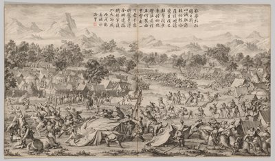 Elei Zhalatuの戦い：西部地域の反乱鎮圧の戦闘シーンから、帝国の詩で 作： Unknown artist