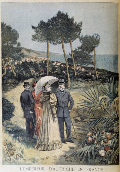 オーストリア皇帝のフランス訪問（Francis Joseph and Elisabeth of Austria (Sissi) on the French Riviera） - in Le Petite Journal du 19/03/1894 作： Unknown artist