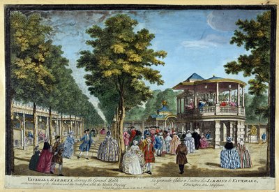 ヴォクスホールの庭園の入り口にあるグランデの路地 作： Unknown artist