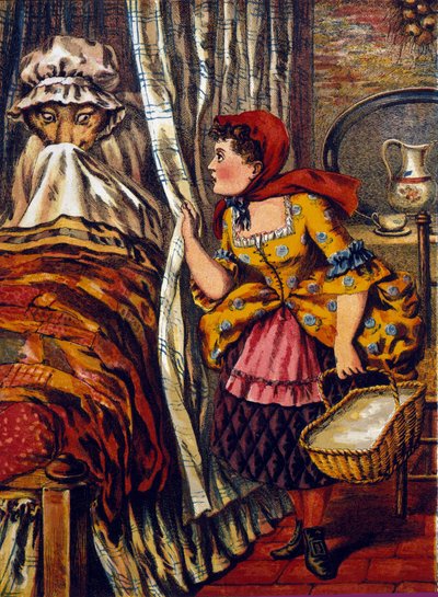 赤ずきんちゃん」。シャルル・ペロー作の物語（1697年）。匿名のイラスト 作： Unknown artist