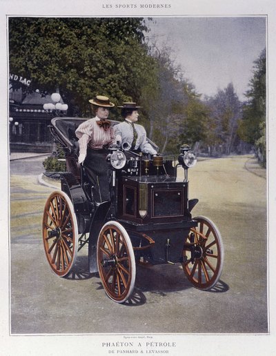 1896年式の石油フェートン - "Modern Sports "にて 作： Unknown artist