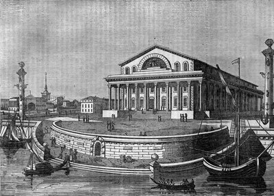 1836年、ロシアのサンクトペテルブルク（St.Petersburg）証券取引所。 作： Unknown artist