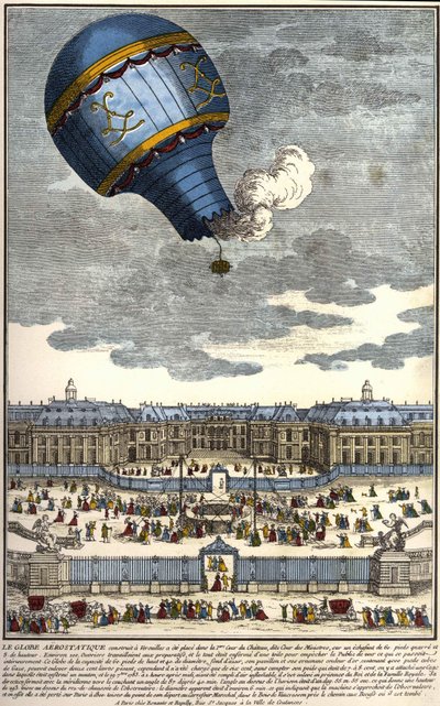 1783年にベルサイユ宮殿で作られた空気式地球儀。 作： Unknown artist