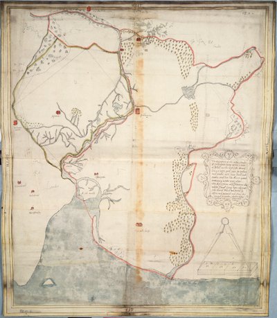 ヨハルの西側3マイル以内に位置するインスベギンの城と土地の記述。 作： Unknown artist