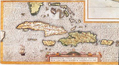 カリブ海に浮かぶ大アンティル諸島と小アンティル諸島の島々（地図 作： Unknown artist