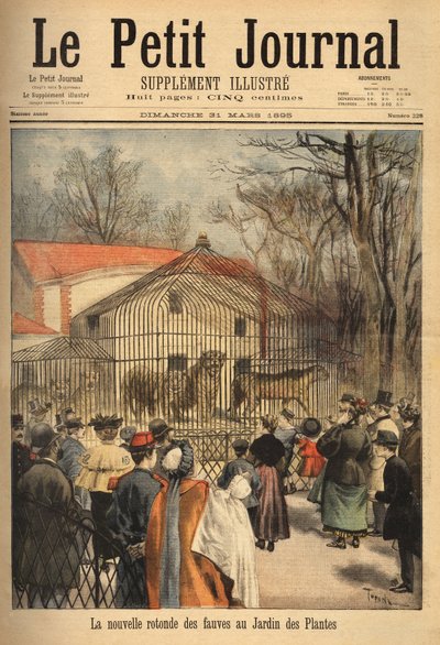 パリの植物園にある新しい獣のロタンダ。1895年3月31日「Le petit journal」に掲載されたエングレーヴィング。セルバのコレクション。 作： Unknown artist