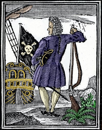 海賊の「紳士」ステデ・ボネ（1688～1718）。 作： Unknown artist