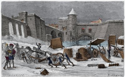 1552年にシャルル5世がメッツを占領したときの様子をギルバートが描いた "Les sieges celebres "の中で紹介している。 作： Unknown artist