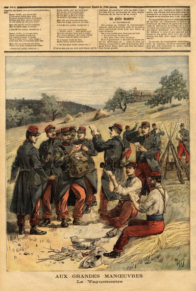 ワグメストル（軍隊への郵便物の配布を担当する軍人）。1893年9月23日「Le petit journal」に掲載された版画。セルバのコレクション。 作： Unknown artist