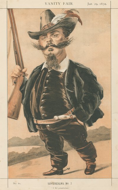 Vanity Fair: Royalty; "Il Re Galantoumo", Victor Emanuel, 29. tammikuuta 1870 作： Unknown artist