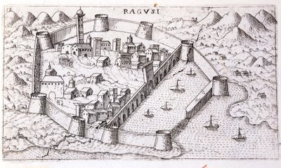 16世紀のラグーザの街の風景。 作： Unknown artist