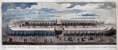 イタリア、ヴェネツィアの見本市の様子。18世紀のエングレーヴィング。 作： Unknown artist