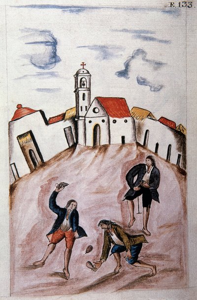 トルヒーヨ司教バルタサル・マルティネス・コンパニオン・イ・ブジャンダ（1782-1785）の著書「トルヒーヨ・デル・ペルー」（「Códice Martínez Compañón」）より。 作： Unknown artist