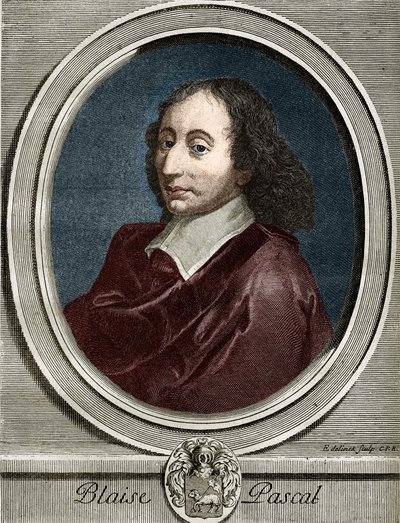 フランスの物理学者、数学者、作家であるBlaise Pascal（1623-1662）の肖像。 作： Unknown artist