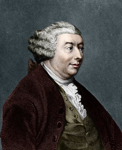デイヴィッド・ヒュームの肖像。スコットランドの哲学者（1711年～1776年）。 作： Unknown artist