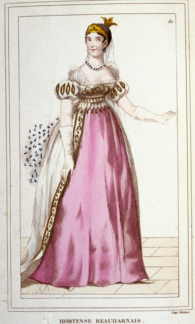 Hortense de Beauharnaisの肖像 1783年にパリで生まれ、1837年にスイスのアレーネンベルクで死去、Alexandre de BeauharnaisとJosephine Tascherの娘で、1830年にPagerieで彫られている。 作： Unknown artist