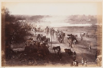 1885年頃の運動のデリーキャンプ中の手荷物柱 作： Unknown
