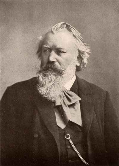 ヨハネス・ブラームス（1833-1897）ドイツの作曲家、ハーフトーン（プリント） 作： Unknown photographer