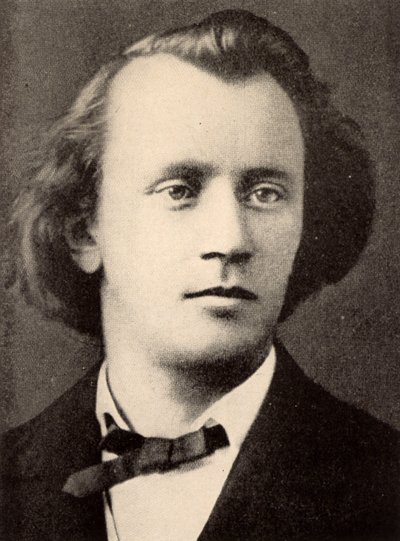 ヨハネス・ブラームス（1833-1897）ドイツの作曲家、1866年のハーフトーン（プリント） 作： Unknown photographer