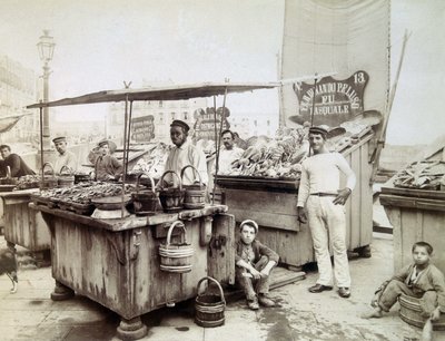 サンタ・ルチアからナポリへの牡蠣売り 19世紀後半 作： Unknown photographer