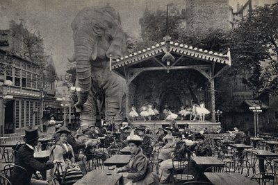 パリのムーラン・ルージュでの人気のある生活風景。写真、19世紀後半、パリColl.セルバ。 作： Unknown photographer