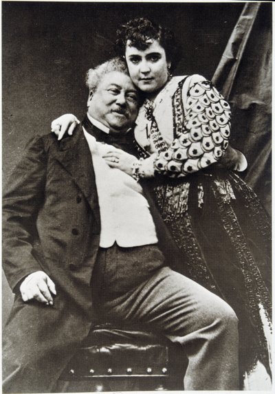 アレクサンドル・デュマ・ペール（1802-1870）とその愛人の肖像 作： Unknown photographer